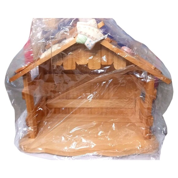 NEW Enesco Cherished Teddies 4 Pc Nativity Set + Wooden Creche Josh Maria & Baby - Picture 5 of 8